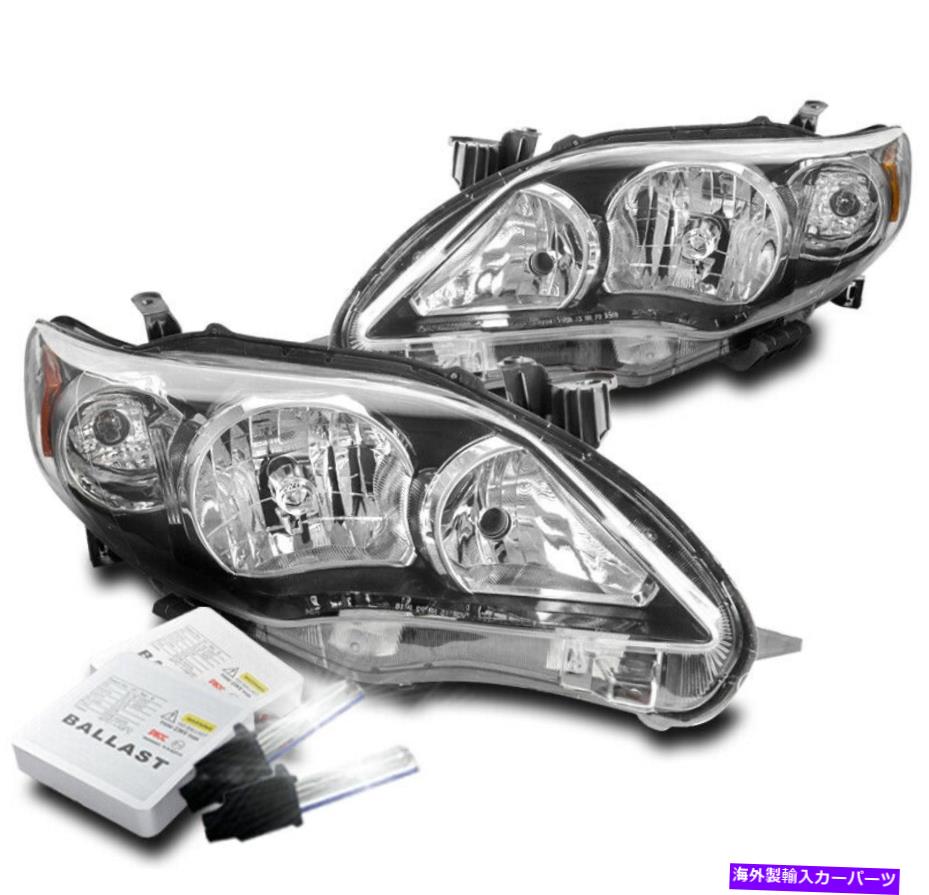 USヘッドライト 2011-2013トヨタカローラCEルXLEブラックヘッドライトヘッドランプW / 6KキセノンHID For 2011-2013 Toyota Corolla CE LE XLE Black Headlights Headlamp w/6K Xenon HID【並行輸入品】