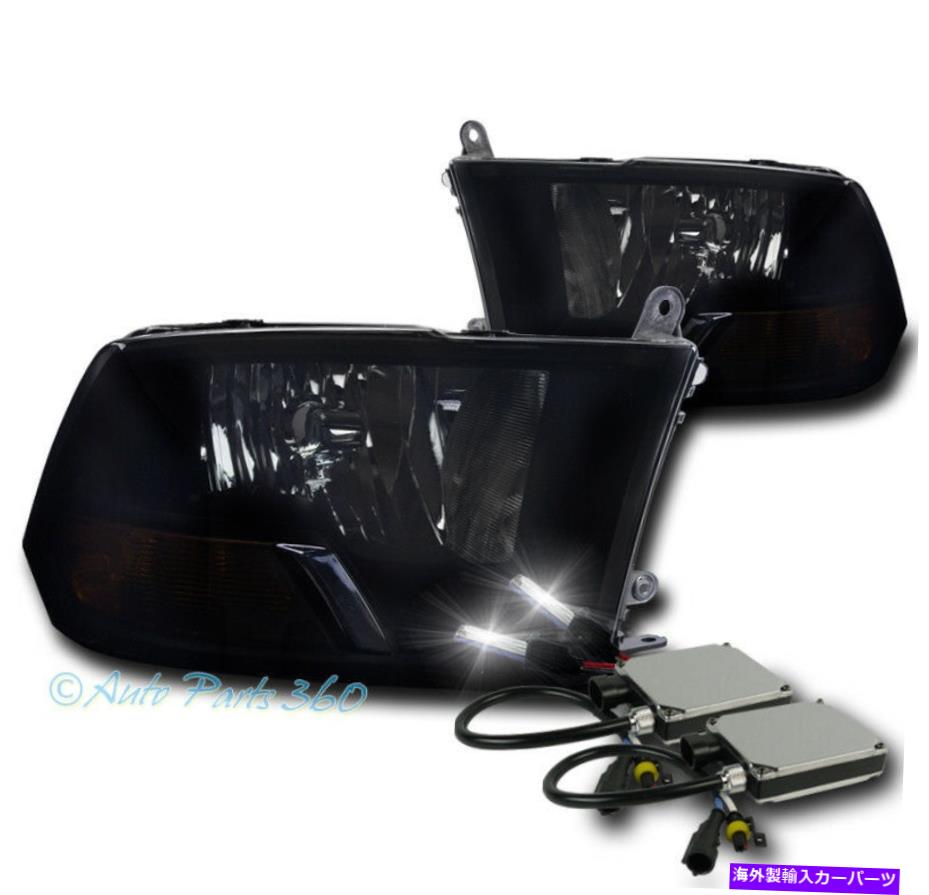 USヘッドライト 09-18 RAM 1500 / 10-18 2500 3500 3500クリスタルヘッドライトランプブラック/煙W / 6K HID FOR 09-18 RAM 1500/10-18 2500 3500 CRYSTAL HEADLIGHT LAMP BLACK/SMOKE W/6K HID【並行輸入品】