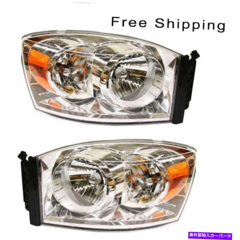 USヘッドライト ハロゲンヘッドランプアセンブリ2 LH＆RHサイドフィットドッジRAM 1500 RAM 2500 Halogen Head Lamp Assembly Set of 2 LH & RH Side Fits Dodge Ram 1500 Ram 2500【並行輸入品】｜Us Custom Parts Shop USDM