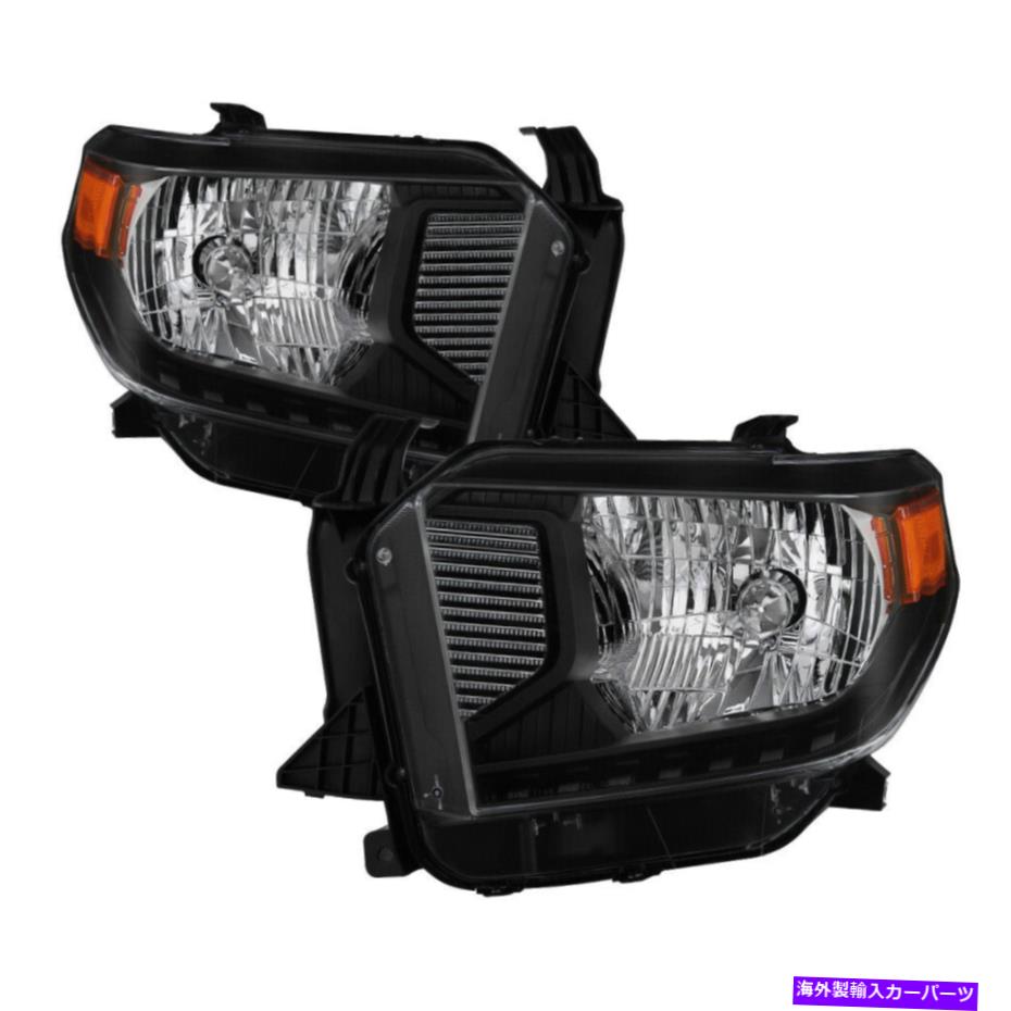 USヘッドライト FIT 14-17トヨタツンドラヘッドライト交換用ドライバー+旅客ブラックハウジング Fit 14-17 Toyota Tundra Headlights Replacement Driver + Passenger Black Housing【並行輸入品】