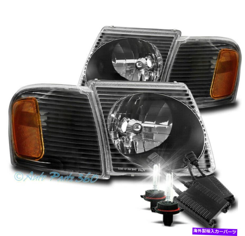 USヘッドライト 01-05フォードエクスプローラースポーツTRACの交換ヘッドライトランプブラック+ 50W 8K HID FOR 01-05 FORD EXPLORER SPORT TRAC REPLACEMENT HEADLIGHT LAMP BLACK +50W 8K HID【並行輸入品】