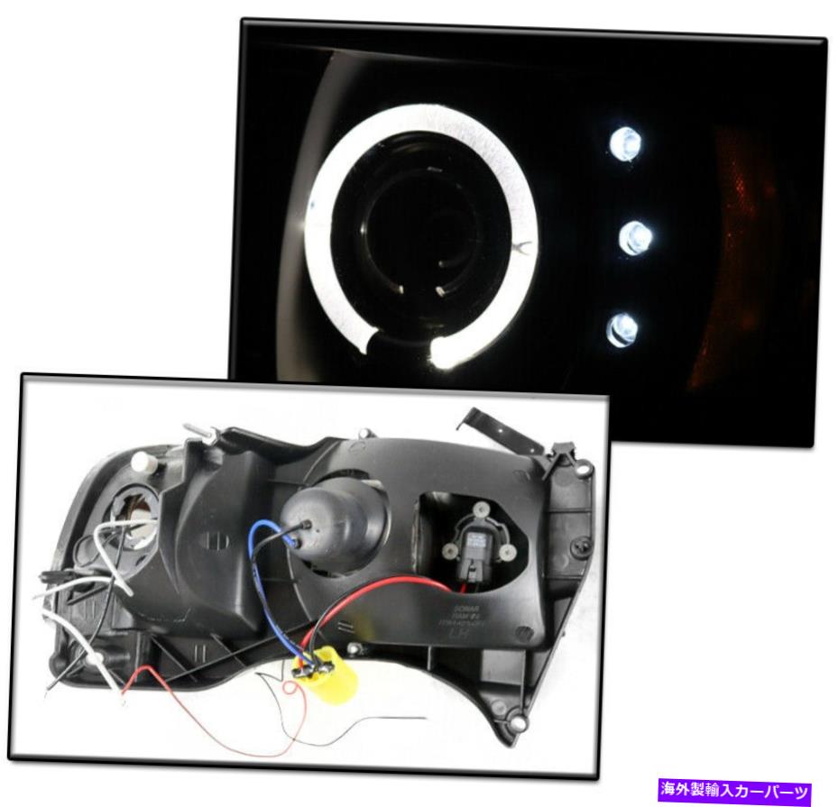 USヘッドライト 1994-2001 Dodge Ramブラック/スモークLED Haloプロジェクターヘッドライトランプ+ブルーDRL FOR 1994-2001 DODGE RAM BLACK/SMOKE LED HALO PROJECTOR HEADLIGHTS LAMP +BLUE DRL【並行輸入品】 47,681円