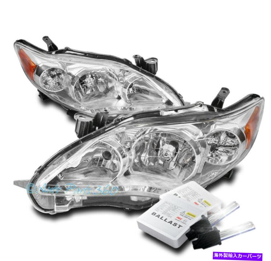 USヘッドライト 11-13トヨタカローラ交換ヘッドライトヘッドランプランプクロームW / 8K HIDキット For 11-13 Toyota Corolla Replacement Headlight Headlamp Lamp Chrome w/8K HID Kit【並行輸入品】