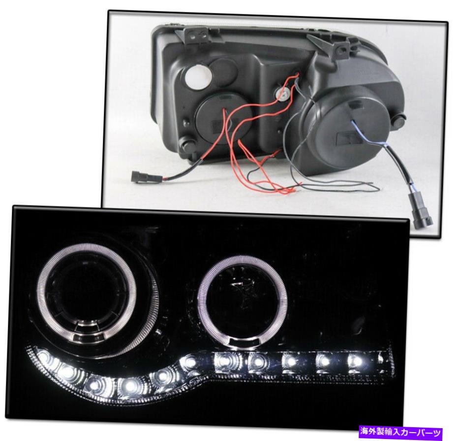 USヘッドライト 2005-2010 Chrysler 300CデュアルLED Haloスモークプロジェクターヘッドライト+ブルーDRL FOR 2005-2010 CHRYSLER 300C DUAL LED HALO SMOKE PROJECTOR HEADLIGHTS + BLUE DRL【並行輸入品】|Us Custom Parts Shop USDM