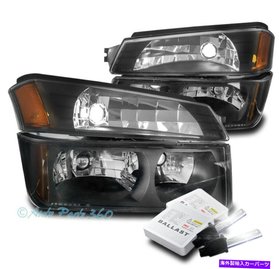 USヘッドライト 02-06 Chevy Avalanche 1500 2500ヘッドライト+バンパー信号ランプブラックW / 6K HID FOR 02-06 CHEVY AVALANCHE 1500 2500 HEADLIGHT+BUMPER SIGNAL LAMP BLACK W/6K HID【並行輸入品】｜Us Custom Parts Shop USDM