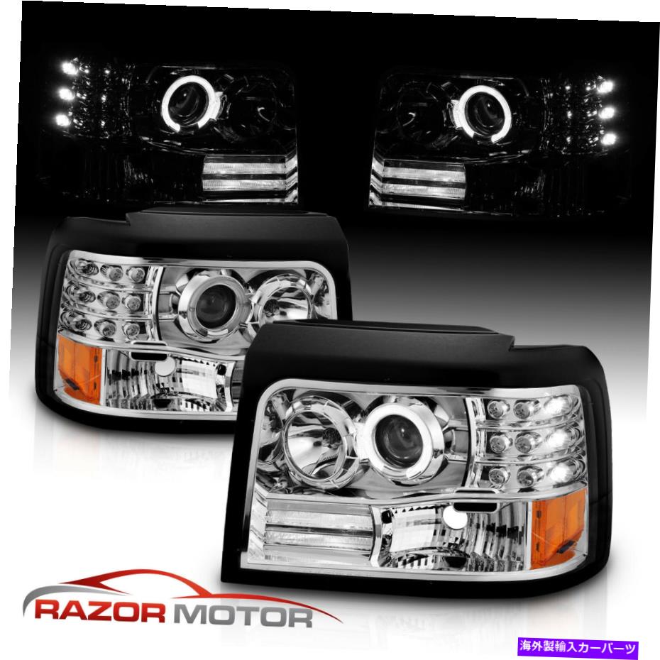 USヘッドライト [LED HALO] 1992-1996 ford Bronco / F150 / F250 / F350 Projector Chrome Headlights [LED Halo] 1992-1996 For Ford Bronco/F150/F250/F350 Projector Chrome Headlights【並行輸入品】｜Us Custom Parts Shop USDM