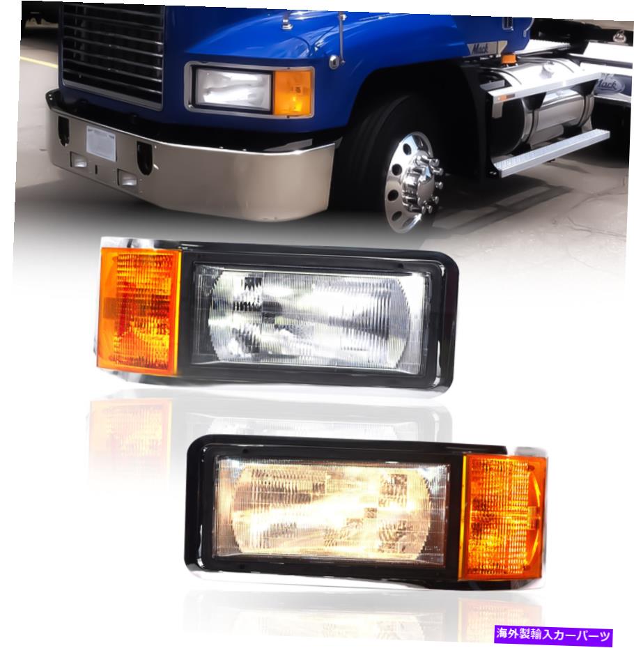 USヘッドライト MACK CH 600 CH600 1990 - 2006ペアセットヘッドライトをコーナーターン電球25154252 Mack CH 600 CH600 1990 - 2006 Pair Set Headlight with Corner Turn Bulb 25154252【並行輸入品】