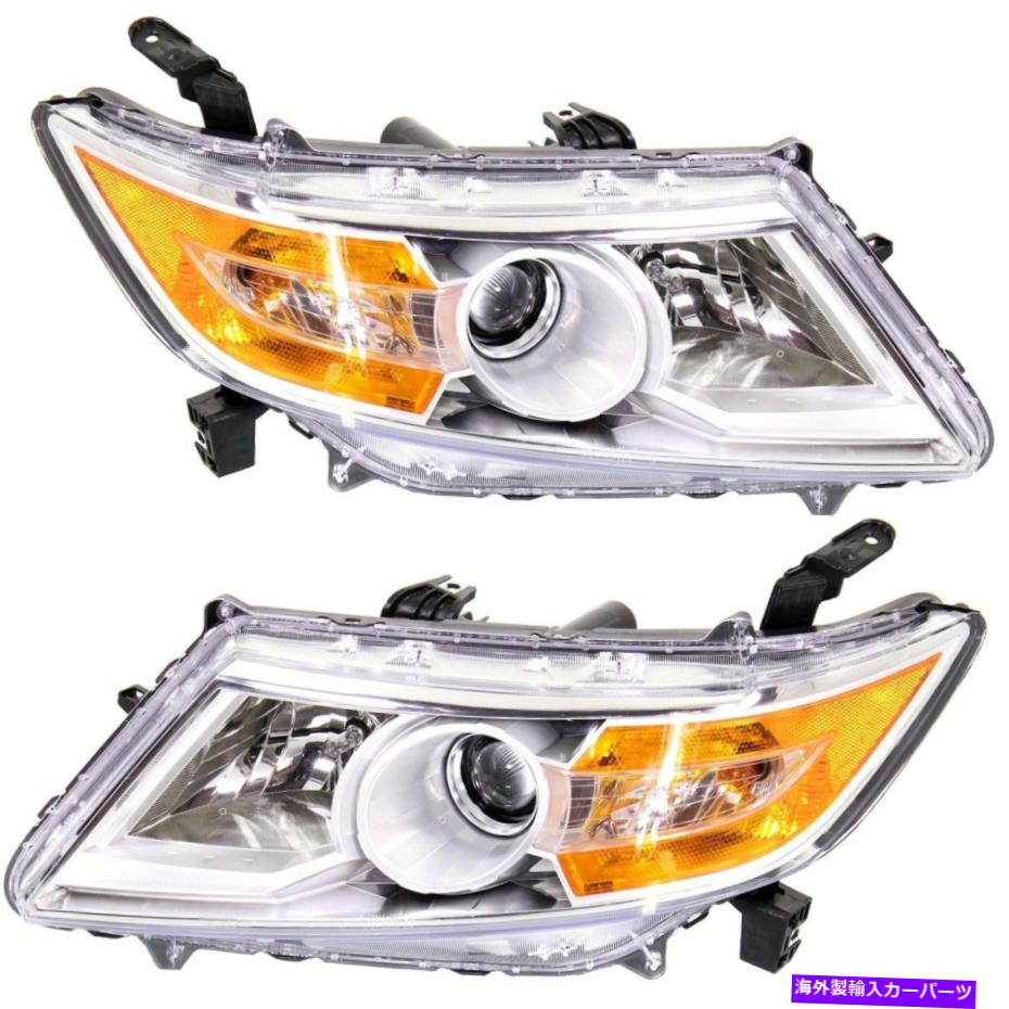 USヘッドライト 2011-2013ホンダオデッセイのヘッドライトセット電球CAPA 2PCで左右 Headlight Set For 2011-2013 Honda Odyssey Left and Right With Bulb CAPA 2Pc【並行輸入品】