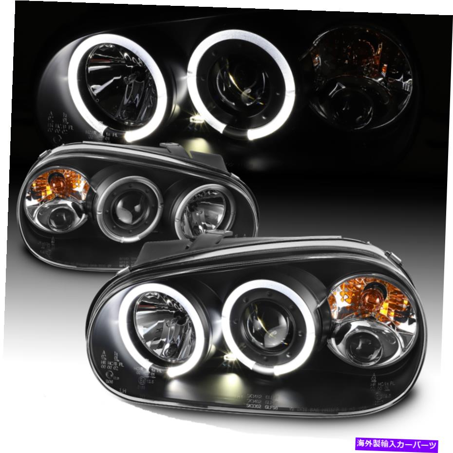 USヘッドライト 1999年から2006年フォルクスワーゲンゴルフGTI MK4ブラックハロープロジェクターヘッドライト For 1999-2006 Volkswagen Golf GTI MK4 Black Halo Projector Headlights【並行輸入品】｜Us Custom Parts Shop USDM 50,282円