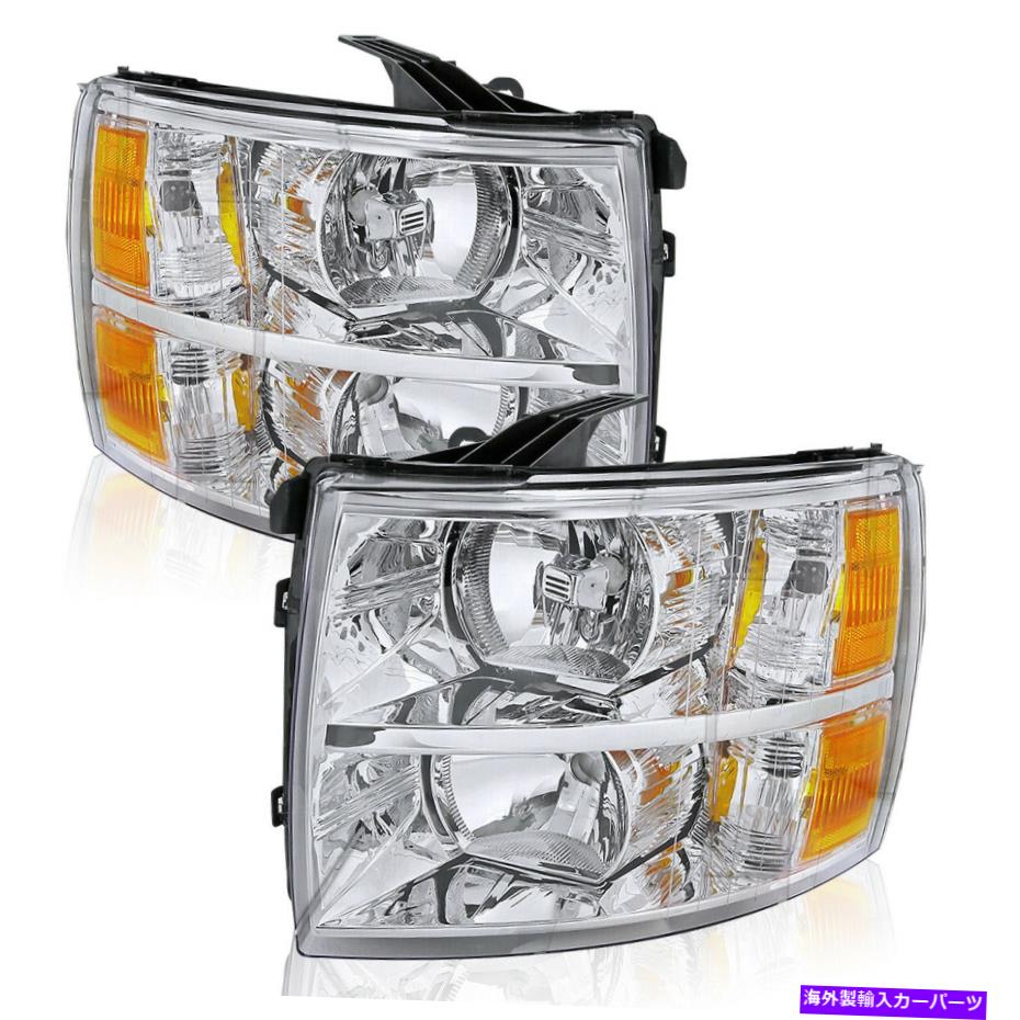 USヘッドライト 2007年から2014年のペアリフレクターヘッドライトシボレーSilverado 1500 2500HD 3500HD Pair Reflector Headlights For 2007-2014 Chevrolet Silverado 1500 2500HD 3500HD【並行輸入品】