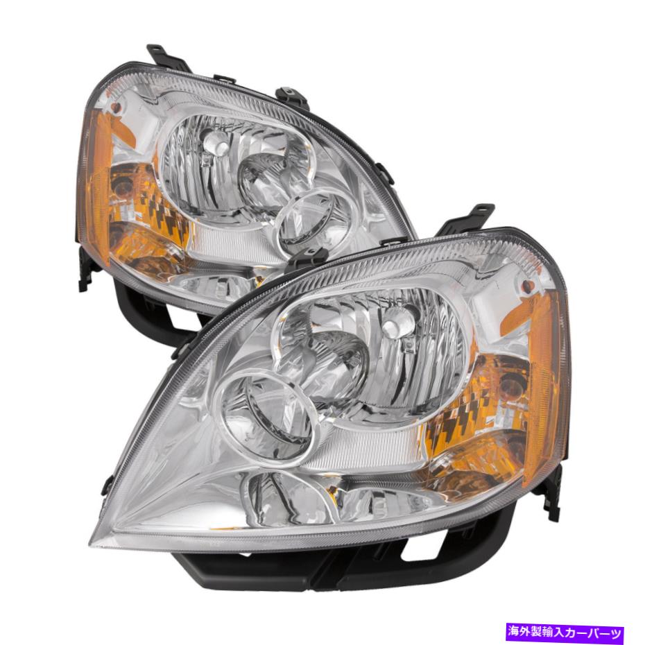 USヘッドライト FITS 2005-2007フォード500 500ヘッドライトペアハロゲンクロムセット Fits 2005-2007 Ford Five Hundred 500 Headlights Pair Halogen Chrome Set【並行輸入品】