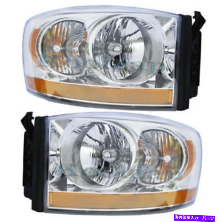 USヘッドライト 06 RAMトラックヘッドライトヘッドランプクロームヘッドライトランプ左右サイドセットペア 06 Ram Truck Headlight Headlamp Chrome Head Light Lamp Left Right Side Set PAIR【並行輸入品】｜Us Custom Parts Shop USDM