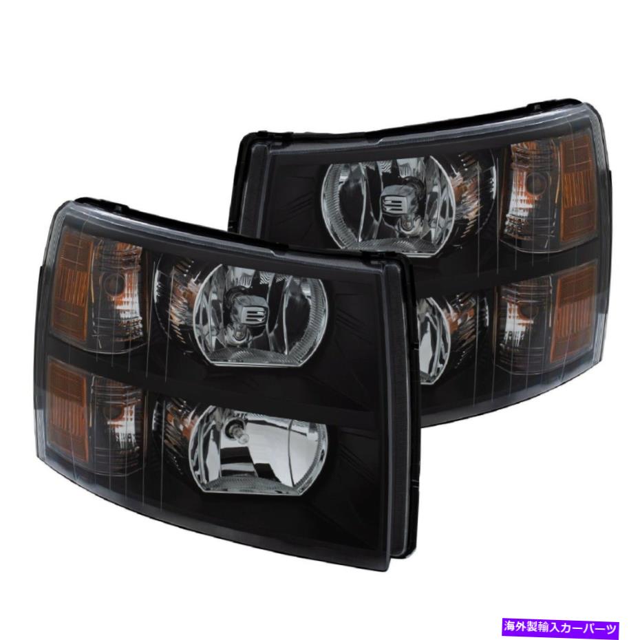 USヘッドライト Anzo 111393 07-13のための2クリスタル/ブラックヘッドライトのセットのセットChevy Silverado 1500 Anzo 111393 Set of 2 Crystal/Black Headlights for 07-13 Chevy Silverado 1500【並行輸入品】|Us Custom Parts Shop USDM