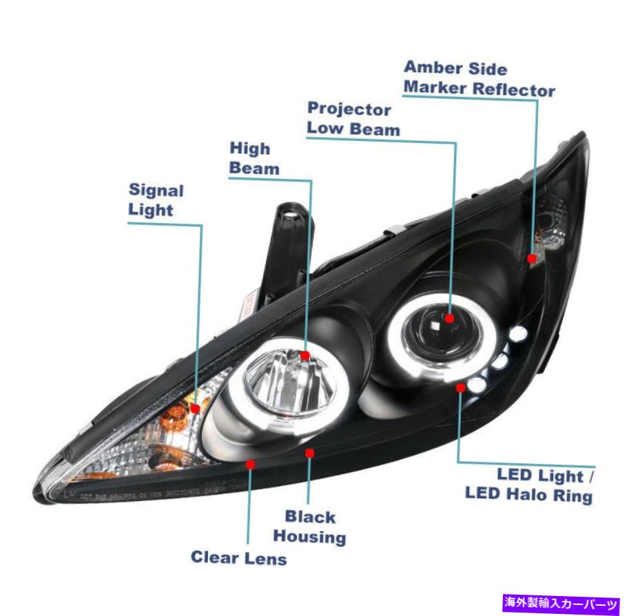 USヘッドライト 2002年から2006年トヨタカムリーLED HaloプロジェクターブラックヘッドライトヘッドランプW / DRLキット For 2002-2006 Toyota Camry LED Halo Projector Black Headlight Headlamp w/DRL Kit【並行輸入品】｜Us Custom Parts Shop USDM