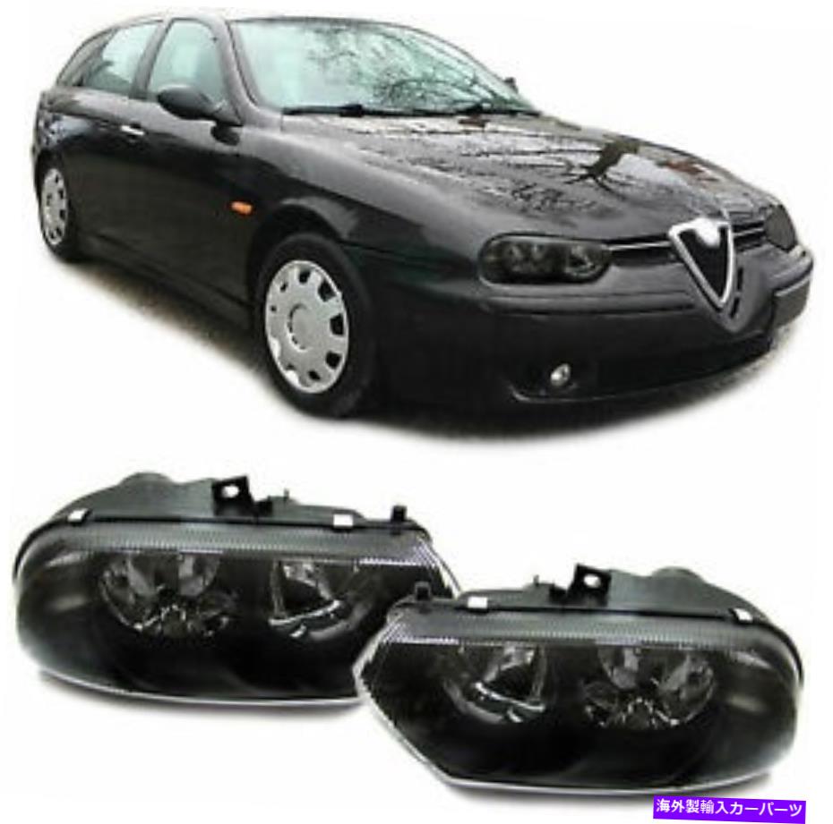 USヘッドライト Alfa Romeo 156 Black Headlightsヘッドランプ10/1997 - 6/2003モデル ALFA ROMEO 156 BLACK HEADLIGHTS HEADLAMPS 10/1997 - 6/2003 MODEL【並行輸入品】
