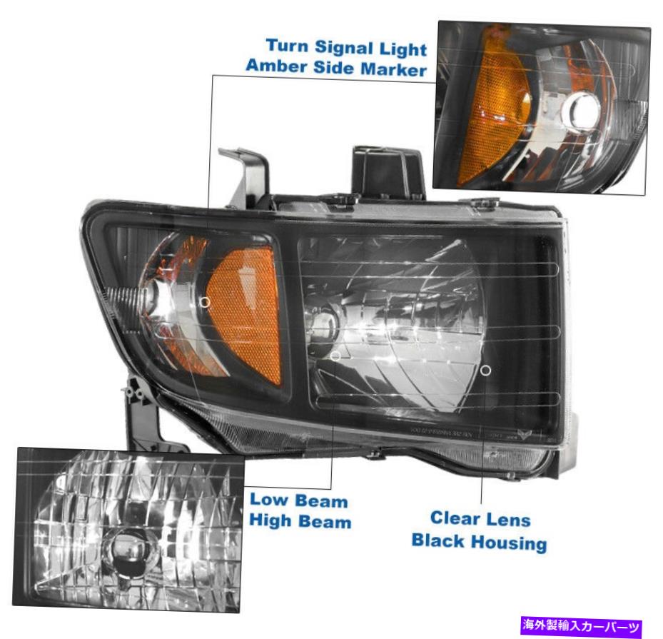 USヘッドライト 2006-2014ホンダリッジラインブラック交換ヘッドライトW / LED DRLランプ新品 FOR 2006-2014 HONDA RIDGELINE Black REPLACEMENT HEADLIGHTS W/LED DRL LAMPS NEW【並行輸入品】｜Us Custom Parts Shop USDM