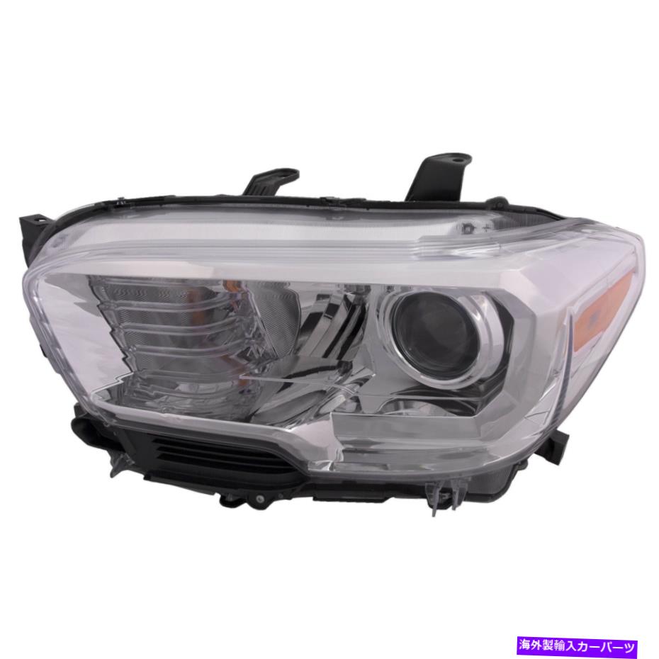 USヘッドライト 2016-2018トヨタタコマのためのカーパヘッドライトハロゲンクロームベゼル左の運転手 CAPA Headlight Halogen Chrome Bezel Left Driver For 2016-2018 Toyota Tacoma【並行輸入品】