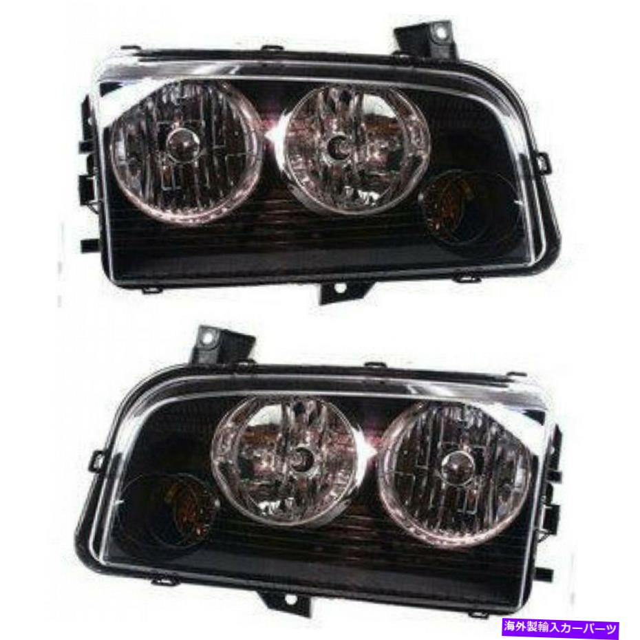 USヘッドライト CH2502163のためのDodge Charger Headlight 2006 2007ペアRHとLHサイドドット Fits Dodge Charger Headlight 2006 2007 Pair RH and LH Side DOT For CH2502163【並行輸入品】