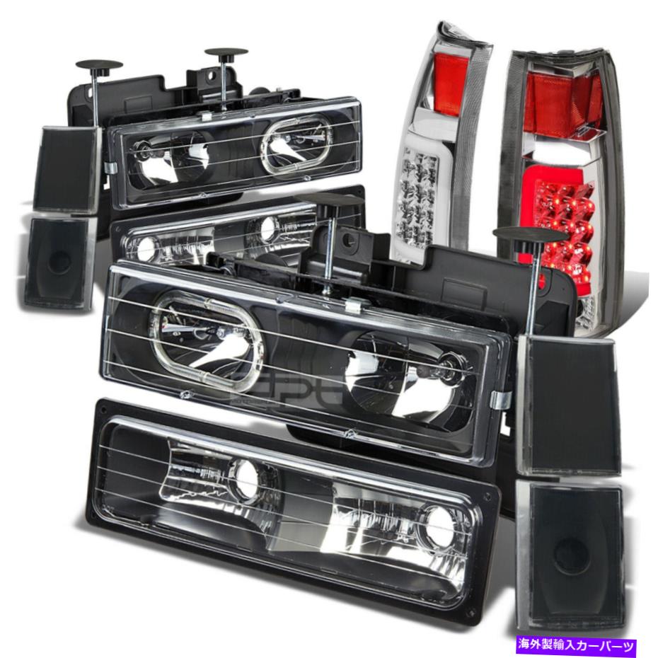 USヘッドライト GMT400 C10ブラック8ピースヘッドライト+バンパー+サイドコーナー+クローム3D LEDテールライト FOR GMT400 C10 BLACK 8PC HEADLIGHT+BUMPER+SIDE CORNER+CHROME 3D LED TAIL LIGHT【並行輸入品】