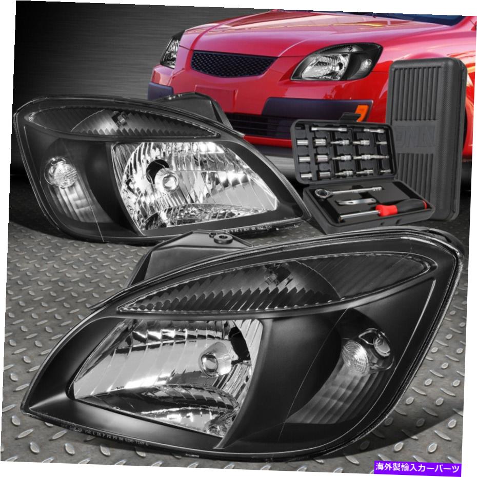 USヘッドライト 06-08 RIO 5ブラックハウジングクリアコーナーの交換ヘッドライトランプ+ツールセット FOR 06-08 RIO 5 BLACK HOUSING CLEAR CORNER REPLACEMENT HEADLIGHTS LAMPS+TOOL SET【並行輸入品】|Us Custom Parts Shop USDM