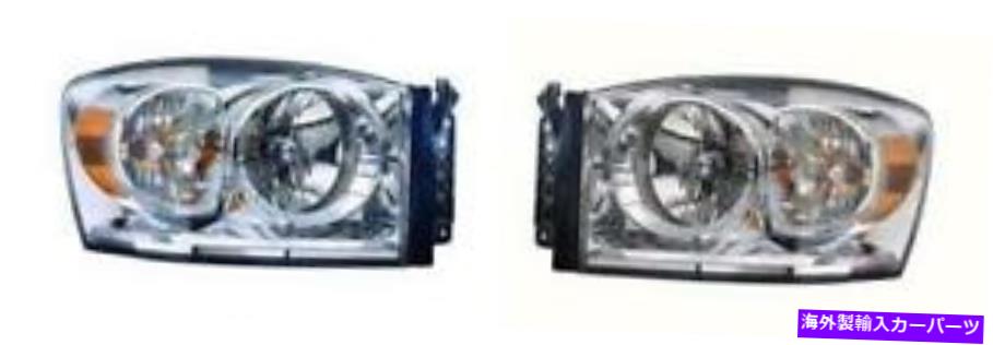 USヘッドライト サイド/ペアフィット2007 - 2009 Dodge Ram 3500フロントヘッドライトアセンブリの交換 SIDE/PAIR fits 2007 - 2009 Dodge Ram 3500 Front Headlight Assembly Replacement【並行輸入品】