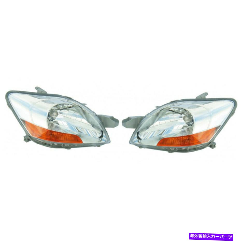 USヘッドライト 2007-2011トヨタヤリスペアヘッドライトドライバーとRhセダン Fits 2007-2011 Toyota Yaris Pair Headlights Driver and RH Sedan【並行輸入品】