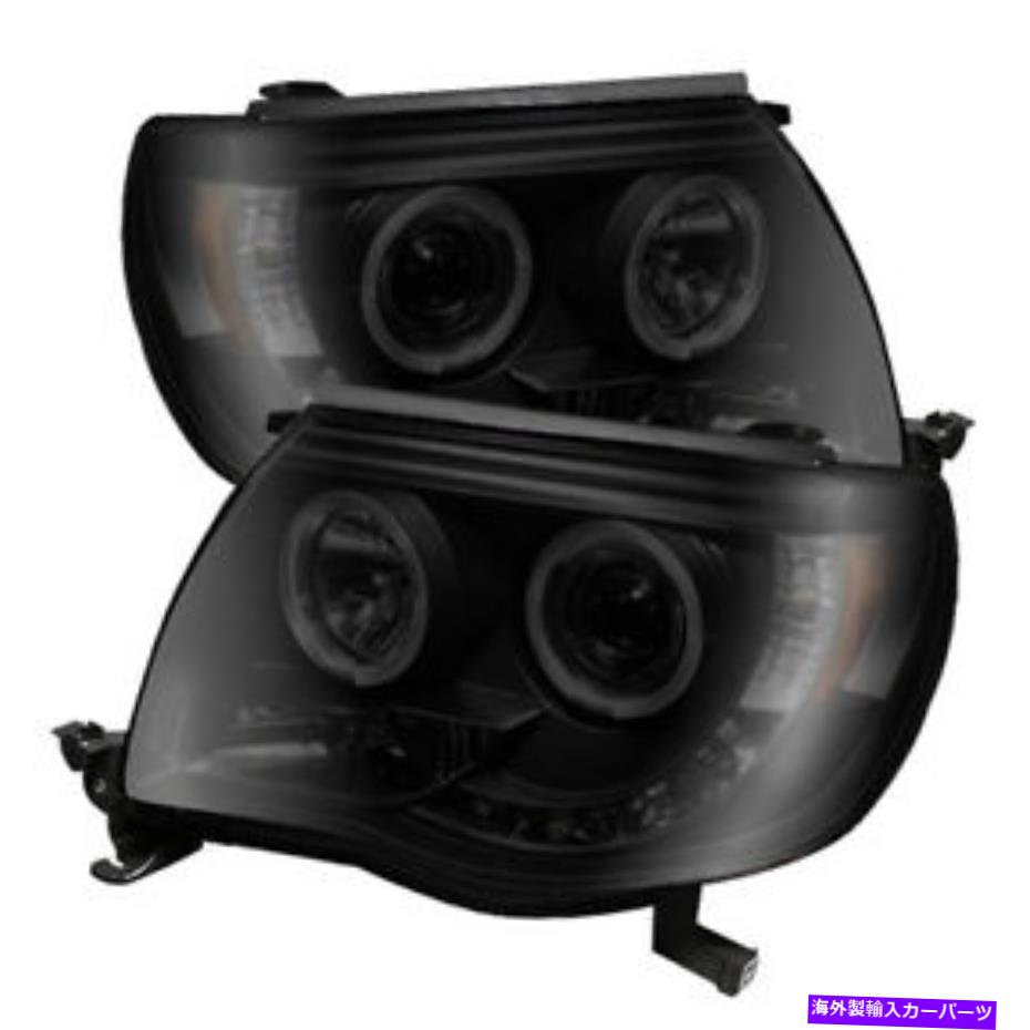 USヘッドライト トヨタ05-11タコマブラックスモークデュアルハローLEDプロジェクターヘッドライトPRE / Xランナー Toyota 05-11 Tacoma Black Smoke Dual Halo LED Projector Headlights PRE/X-Runner【並行輸入品】｜Us Custom Parts Shop USDM