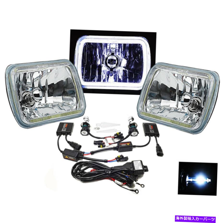 USヘッドライト 7x6 "6000K HIDプラズマホワイト穂軸LED HaloヘッドライトH4電球ヘッドランプペア 7X6" 6000K HID Plasma White COB LED Halo Headlight H4 Light Bulb Headlamp Pair【並行輸入品】｜Us Custom Parts Shop USDM
