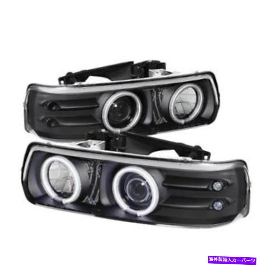 USヘッドライト シボール99-02 Silverado 00-06 Tahoe Suburban Black CCFL Haloプロジェクターヘッドライト Chevy 99-02 Silverado 00-06 Tahoe Suburban Black CCFL Halo Projector Headlights【並行輸入品】