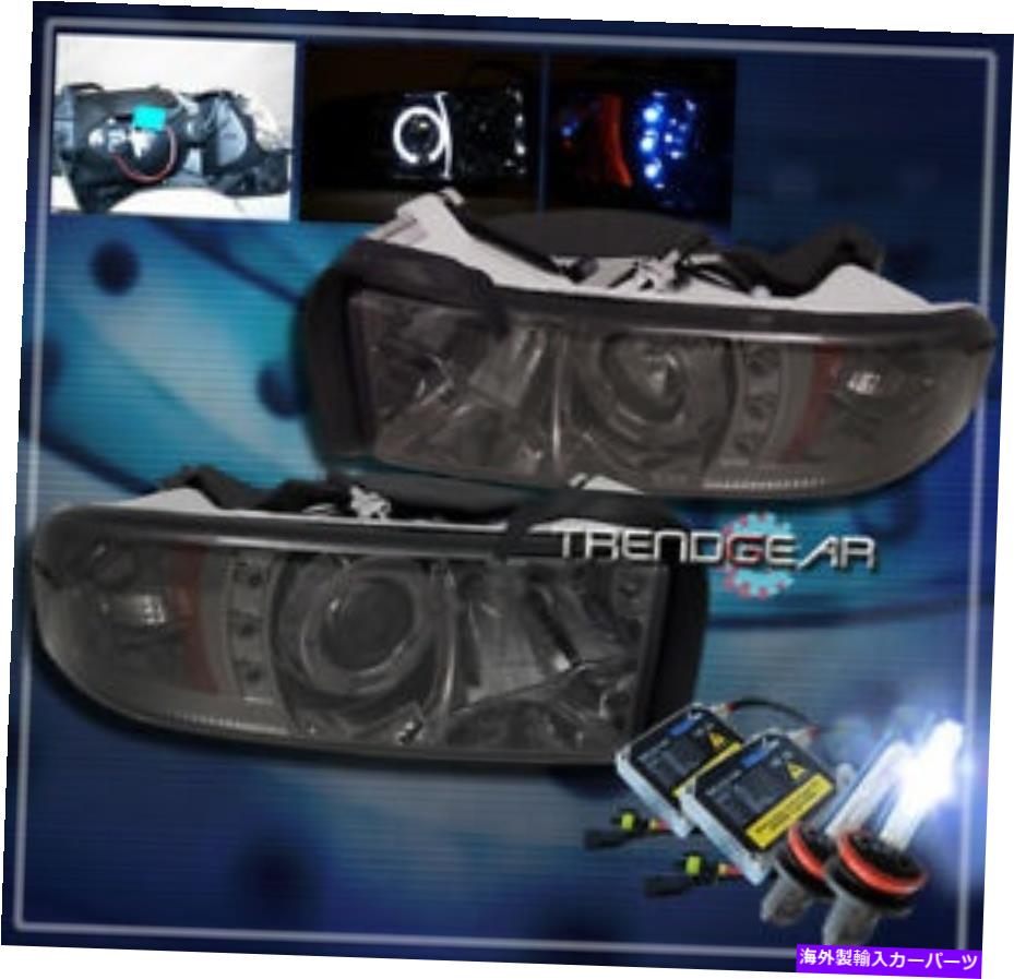 USヘッドライト 1994-2001 RAM Halo LEDプロジェクターヘッドライト+ HID 8000煙1500 2500 3500 FOR 1994-2001 RAM HALO LED PROJECTOR HEADLIGHTS+HID 8000K SMOKE 1500 2500 3500【並行輸入品】