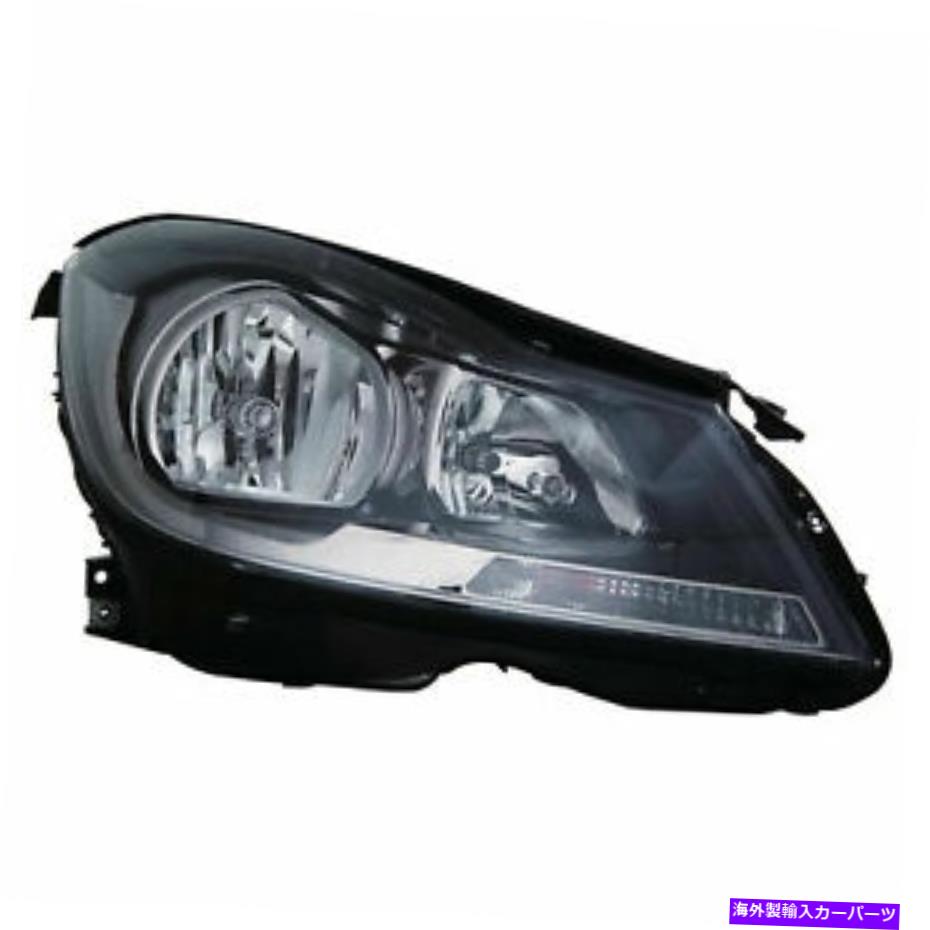 USヘッドライト RH右乗客ヘッドランプハロゲンブラックフィット2012 2014メルセデスベンツCクラス RH Right Passenger Headlamp Halogen Black fits 2012 2014 Mercedes Benz C-Class【並行輸入品】