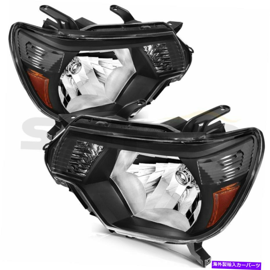USヘッドライト 2012-2015トヨタタコマヘッドライトアセンブリフロント左+右黒ランプ Fits 2012-2015 Toyota Tacoma Headlights Assembly Front Left + Right Black Lamps【並行輸入品】 50,282円