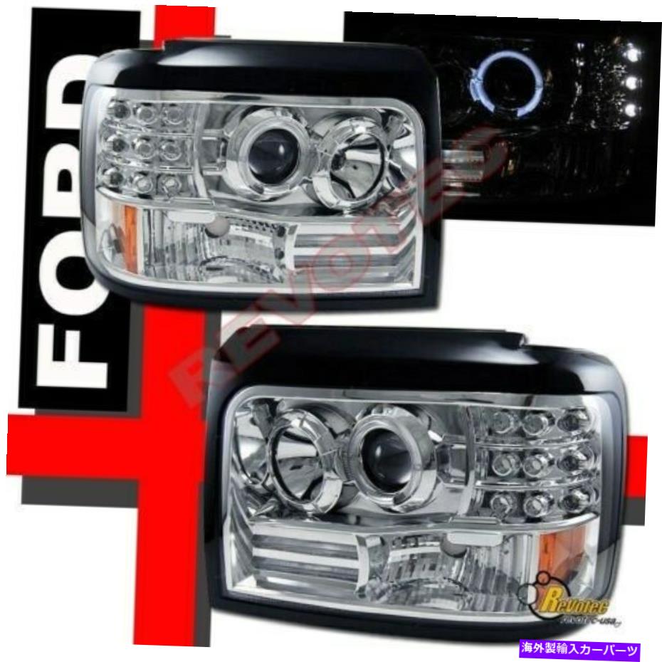 USヘッドライト 92 93 94 95 96フォードF150 F250 F350ピックアップブロンコハローLEDプロジェクターヘッドライト 92 93 94 95 96 Ford F150 F250 F350 Pickup Bronco Halo LED Projector Headlights【並行輸入品】