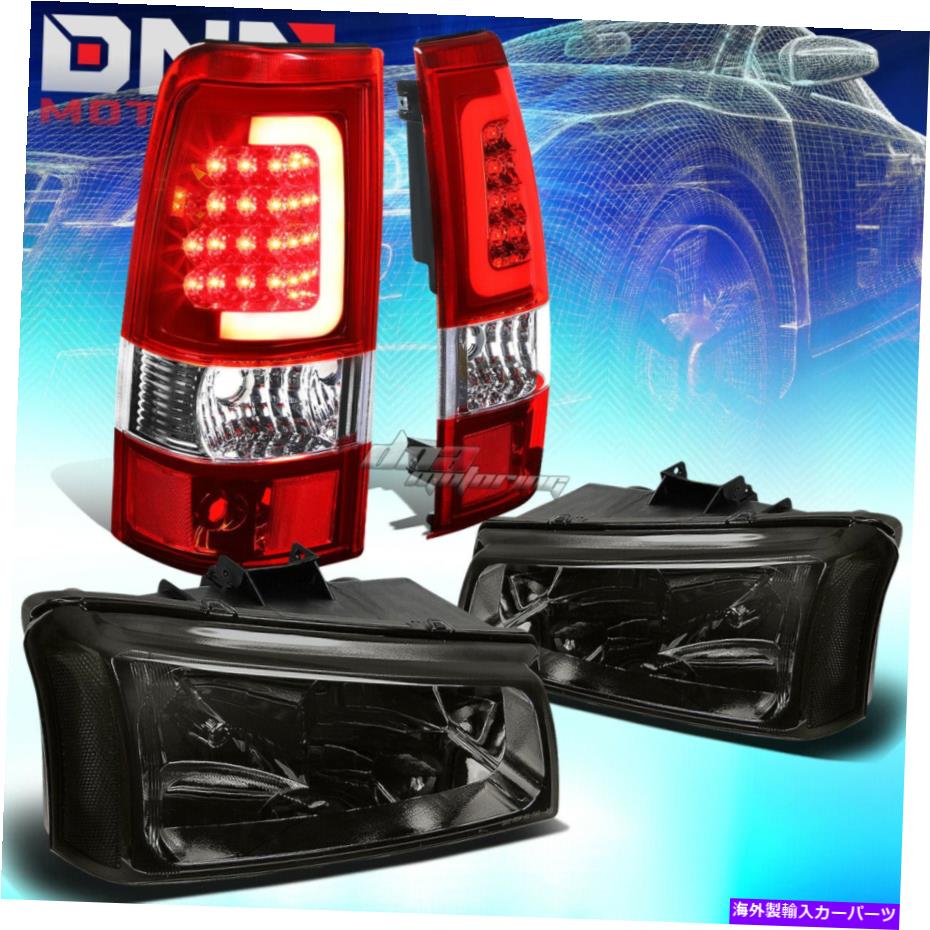 USヘッドライト スモークヘッドライト+クリアコーナー+レッド3D光学LEDテールライトフィット03-07 Silverado SMOKED HEADLIGHT+CLEAR CORNER+RED 3D OPTIC LED TAIL LIGHT FIT 03-07 SILVERADO【並行輸入品】｜Us Custom Parts Shop USDM