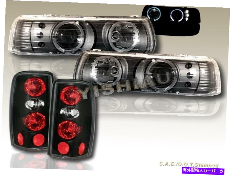 USヘッドライト 00-06シボレータホ郊外Halo LEDブラックプロジェクターヘッドライト+ブラックテールライト 00-06 CHEVY TAHOE SUBURBAN HALO LED BLACK PROJECTOR HEADLIGHTS+BLACK TAIL LIGHTS【並行輸入品】｜Us Custom Parts Shop USDM