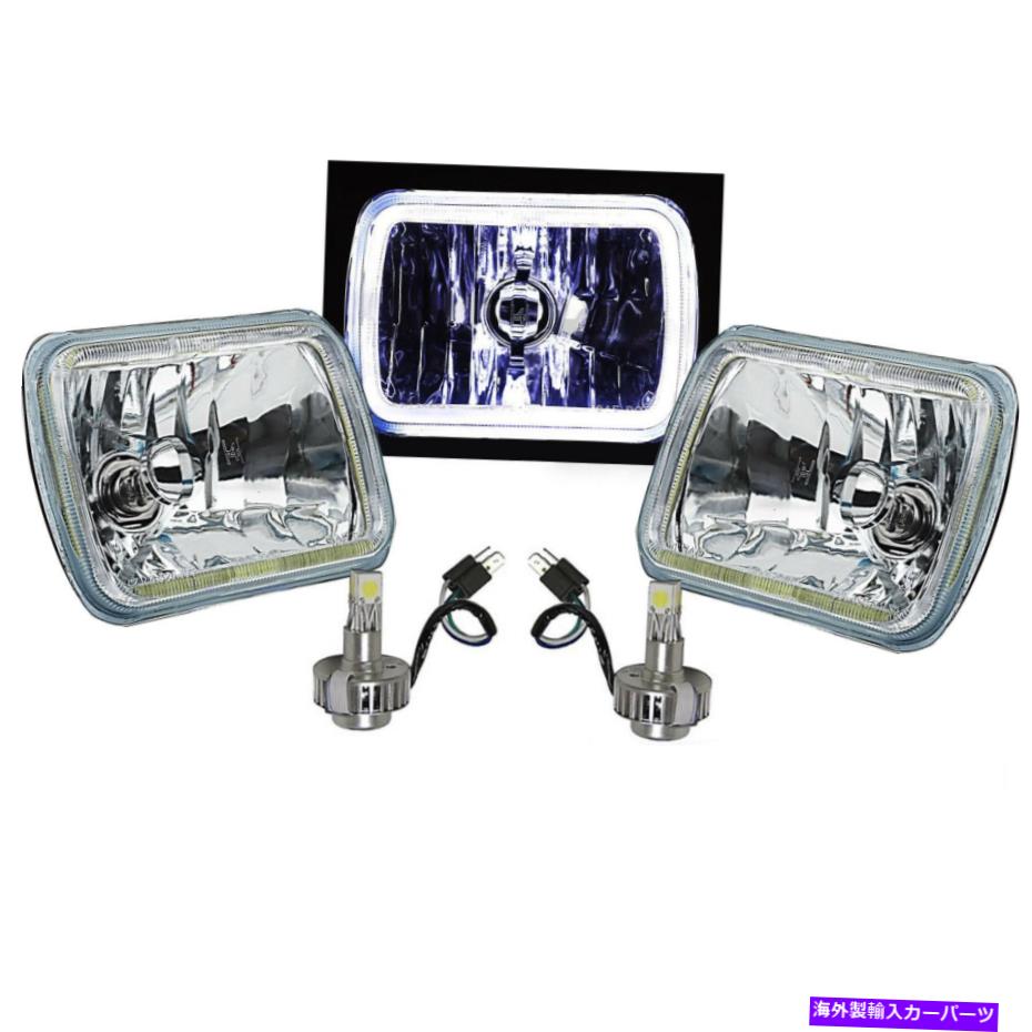 USヘッドライト 7x6プラズマホワイトコブ24W LEDハローヘッドライトライトヘッドランプPRフィットジープラングラー 7X6 Plasma White COB 24w LED Halo Headlight Light Headlamp PR Fits Jeep Wrangler【並行輸入品】