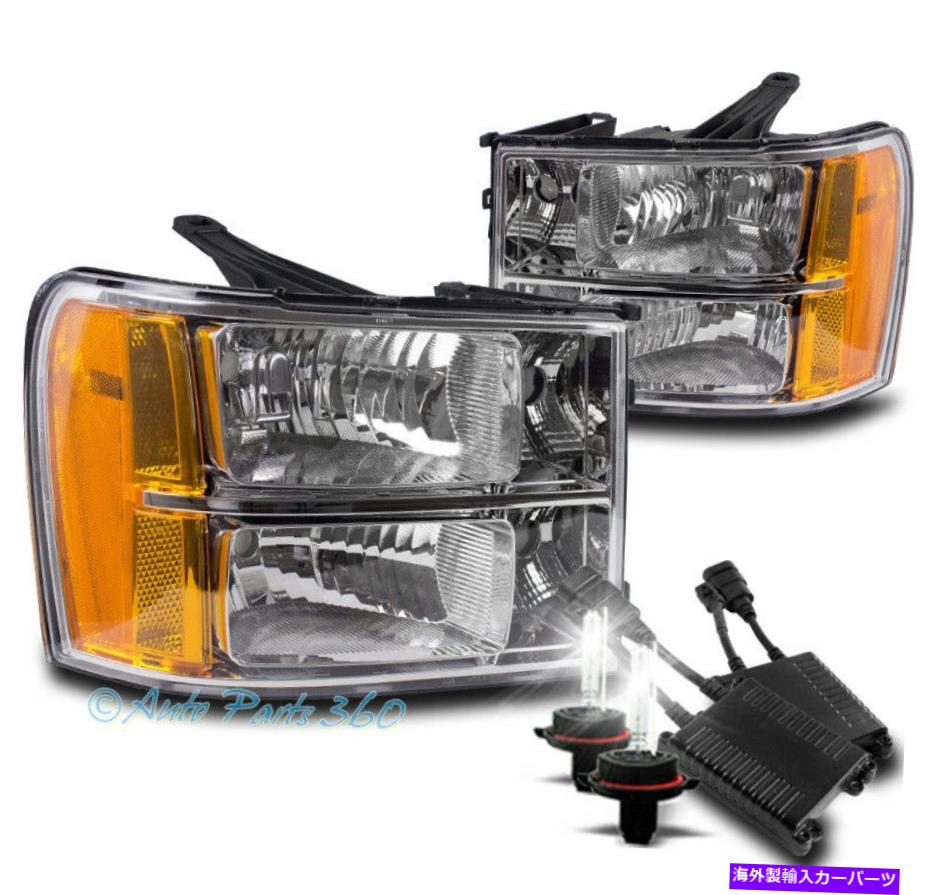 USヘッドライト 07-13 GMC Sierra 1500 Denali Crystal Amber Chromeヘッドライトランプ+ 50W 6K HID FOR 07-13 GMC SIERRA 1500 DENALI CRYSTAL AMBER CHROME HEADLIGHT LAMP +50W 6K HID【並行輸入品】 50,282円