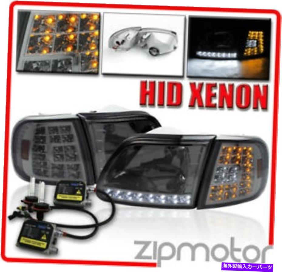 USヘッドライト 97-03フォードF-150探索LEDクリスタルヘッドライト+コーナー+ HID 6000Kシグナルスモーク 97-03 FORD F-150 EXPEDITION LED CRYSTAL HEAD LIGHT+CORNER+HID 6000K SIGNAL SMOKE【並行輸入品】