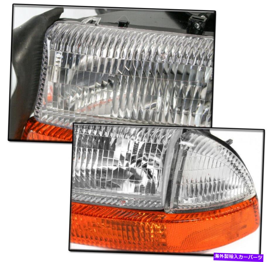 USヘッドライト Dodge 1997-2004 Dakota / 1998 + Durangoヘッドライト+アンバーバンパー+青色LED DRL + HID FOR DODGE 1997-2004 DAKOTA/1998+ DURANGO HEADLIGHT+AMBER BUMPER+BLUE LED DRL+HID【並行輸入品】｜Us Custom Parts Shop USDM