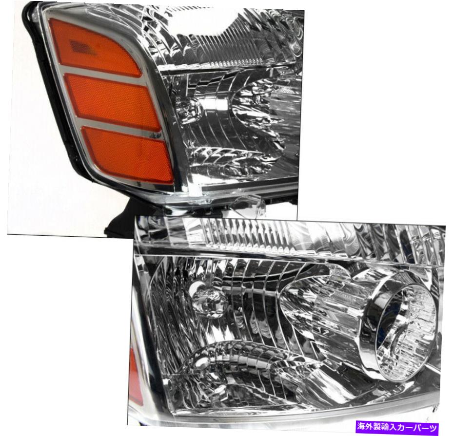 USヘッドライト Crystal Chromeヘッドライト+青いLED DRL w / 6k HID Titan / 2007 Armada CRYSTAL CHROME HEADLIGHTS +BLUE LED DRL W/6K HID FOR 2004-2014 TITAN/2007 ARMADA【並行輸入品】｜Us Custom Parts Shop USDM