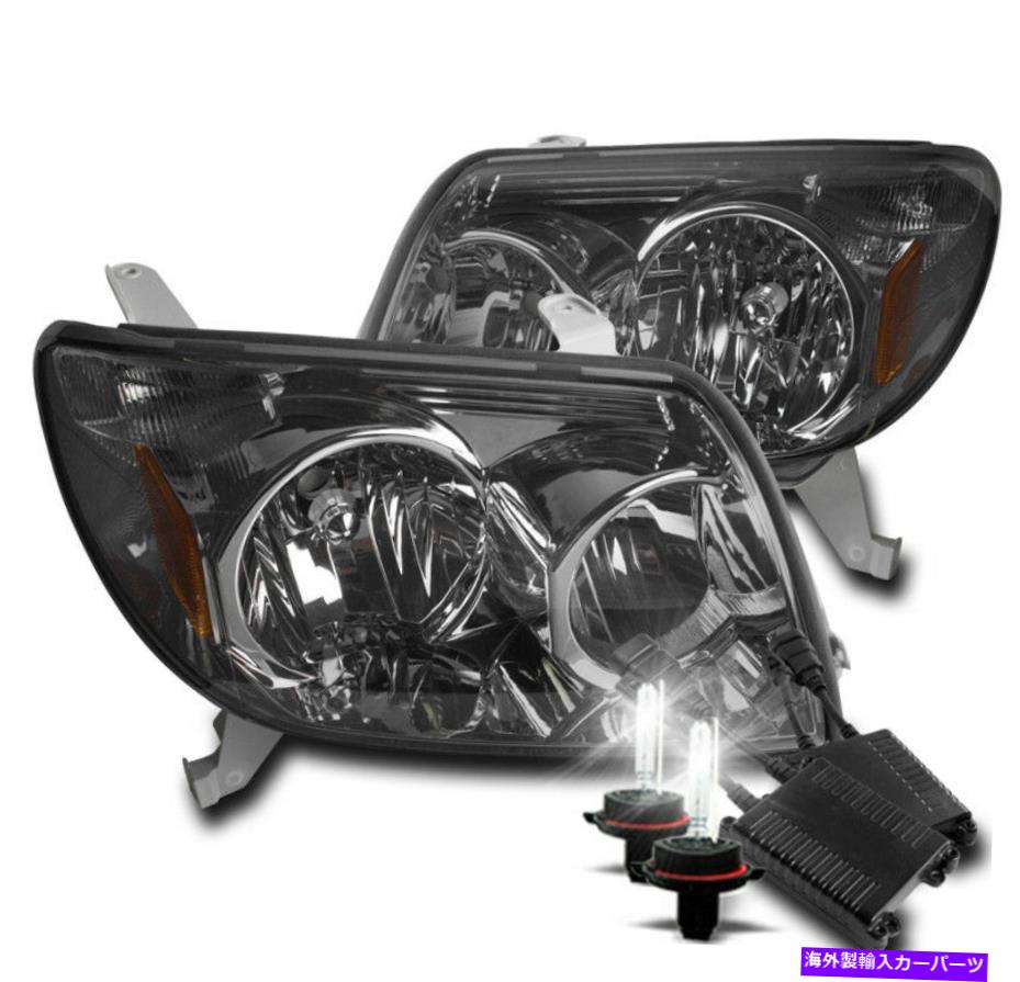 USヘッドライト 2003年から2005年トヨタ4RUNNER 4ランナー煙クリスタルヘッドライトW / 50W 6000K HID FOR 2003-2005 TOYOTA 4RUNNER 4 RUNNER SMOKE CRYSTAL HEADLIGHTS W/50W 6000K HID【並行輸入品】