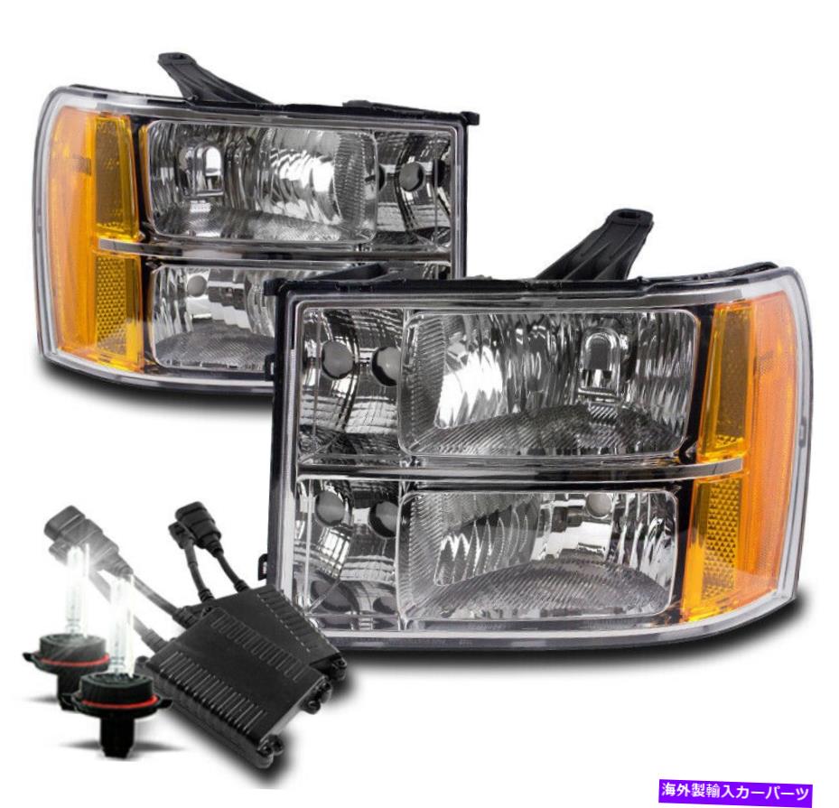 USヘッドライト 2007-2013 GMC Sierra 2500 3500 HD DenaliヘッドライトアンバークロームW / 50W 6K HID FOR 2007-2013 GMC SIERRA 2500 3500 HD DENALI HEADLIGHT AMBER CHROME W/50W 6K HID【並行輸入品】|Us Custom Parts Shop USDM