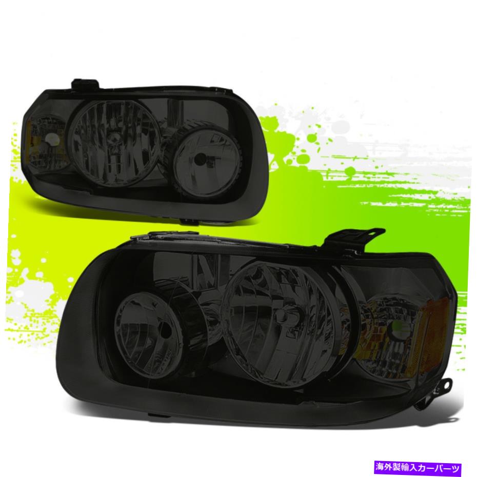 USヘッドライト フォードエスケープのためのファクトリースタイルのハロゲンヘッドライトランプ05-07スモークアンバーペア Factory Style Halogen Headlight Lamps for Ford Escape 05-07 Smoked Amber Pair【並行輸入品】