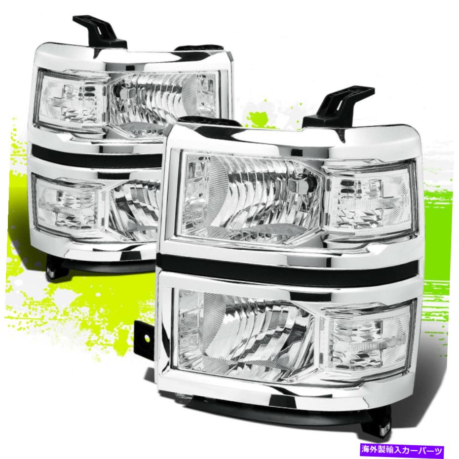 USヘッドライト 14-15 Silverado GMT K2xxのクロムヘッドランプヘッドライトクリアターンシグナルマーク CHROME HEADLAMP HEAD LIGHT CLEAR TURN SIGNAL MARK FOR 14-15 SILVERADO GMT K2XX【並行輸入品】