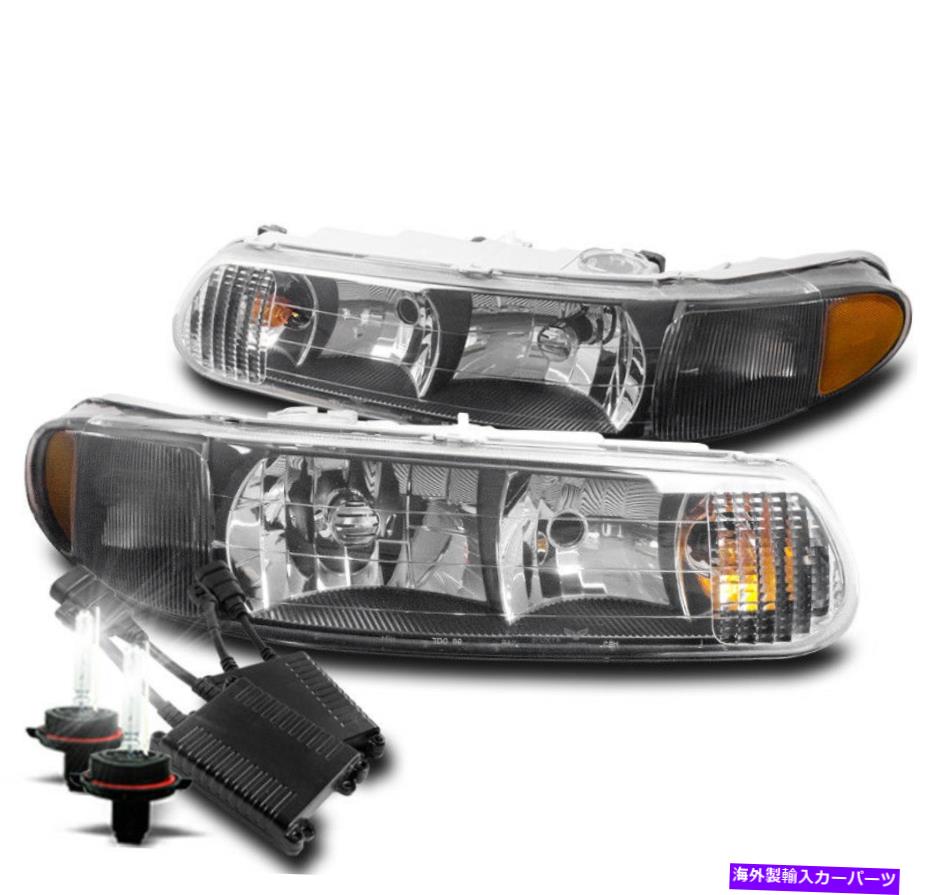 USヘッドライト 97-05ビュイックセンチュリー/ 97-04リーガルクリスタルスタイルブラックヘッドライトW / 50W 8K HID FOR 97-05 BUICK CENTURY/97-04 REGAL CRYSTAL STYLE BLACK HEADLIGHTS W/50W 8K HID【並行輸入品】
