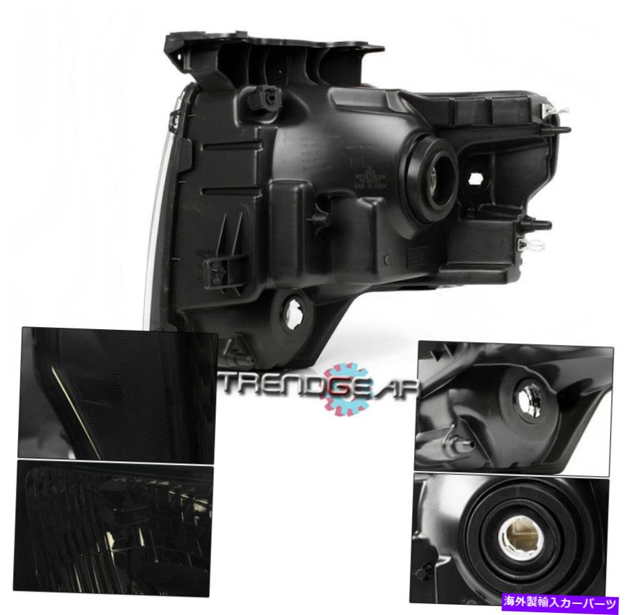USヘッドライト 2009-2012フォードF-150ピックアップ煙クリスタルヘッドライト+ブルーDRL LED + 6000K HIDセット 2009-2012 FORD F-150 PICKUP SMOKE CRYSTAL HEAD LIGHTS+BLUE DRL LED+6000K HID SET【並行輸入品】