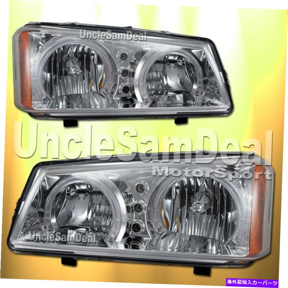 USヘッドライト 03-06 Chevy Silverado Dual Halo Rims Angel Eyes Headlightsペアクロームハウジング 03-06 CHEVY SILVERADO DUAL HALO RIMS ANGEL EYES HEADLIGHTS PAIR CHROME HOUSING【並行輸入品】