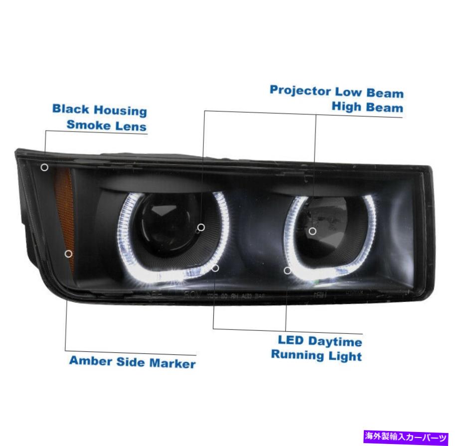 USヘッドライト 2002年から2006年のChevy Avalanche 1500 2500ブラック/スモークハロープロジェクターヘッドライトNEW For 2002-2006 Chevy Avalanche 1500 2500 Black/Smoke Halo Projector Headlight New【並行輸入品】