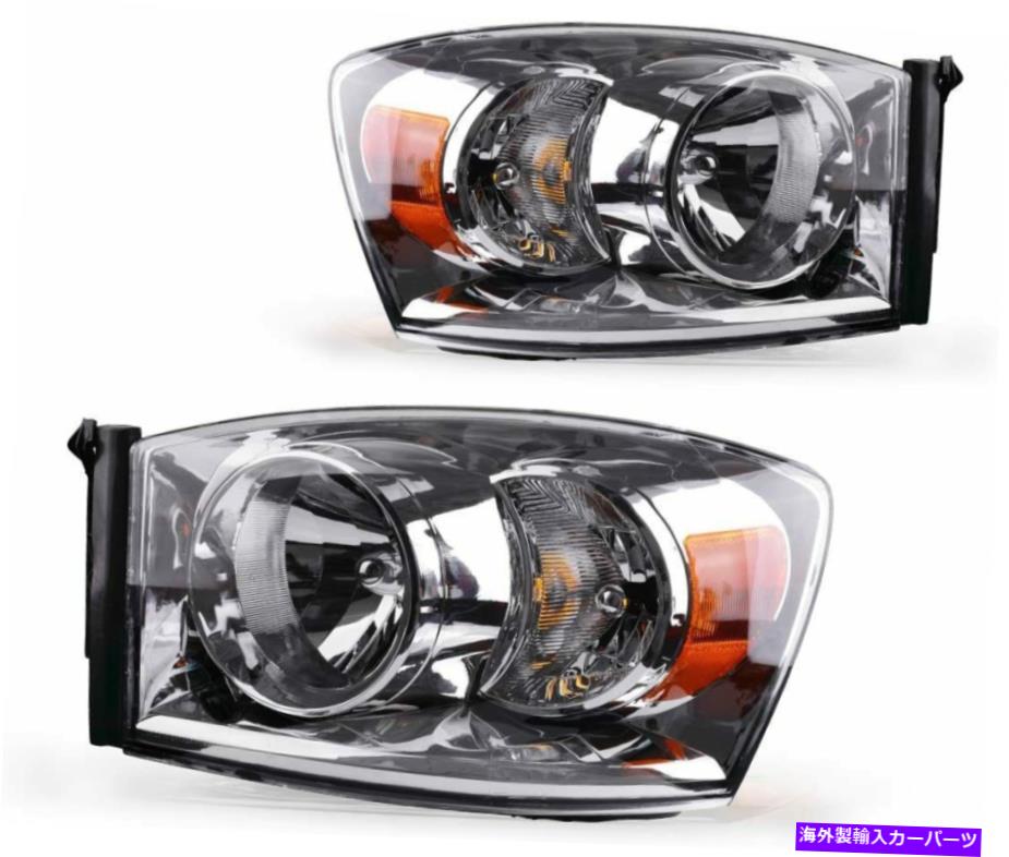 USヘッドライト 02-05 Dodge RAM 1500 2500 2500 3500 Shromeヘッドライトヘッドランプ右+左ペア For 02-05 Dodge Ram 1500 2500 3500 Chrome HeadLights HeadLamps Right+Left pair【並行輸入品】