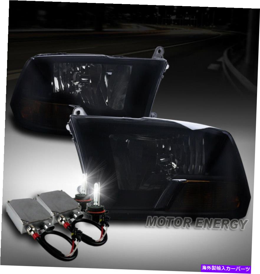 USヘッドライト 09-18 RAM 1500ピックアップクリスタルヘッドライトランプブラック/スモークW / 50W 6K HIDキット FOR 09-18 RAM 1500 PICKUP CRYSTAL HEADLIGHTS LAMP BLACK/SMOKE W/50W 6K HID KIT【並行輸入品】